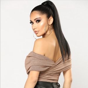 NWT FASHION NOVA GOLD BODYSUIT XL